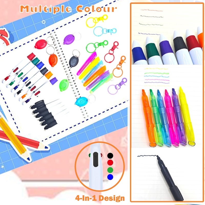 Daemson Nurse Pen Set, Badge Reel Pen Include Highlighter, Permanent Marker, LED Keychain Flashlight, Ballpoint Pen, and Nursing Keychain Clip (Orange) - Image 5